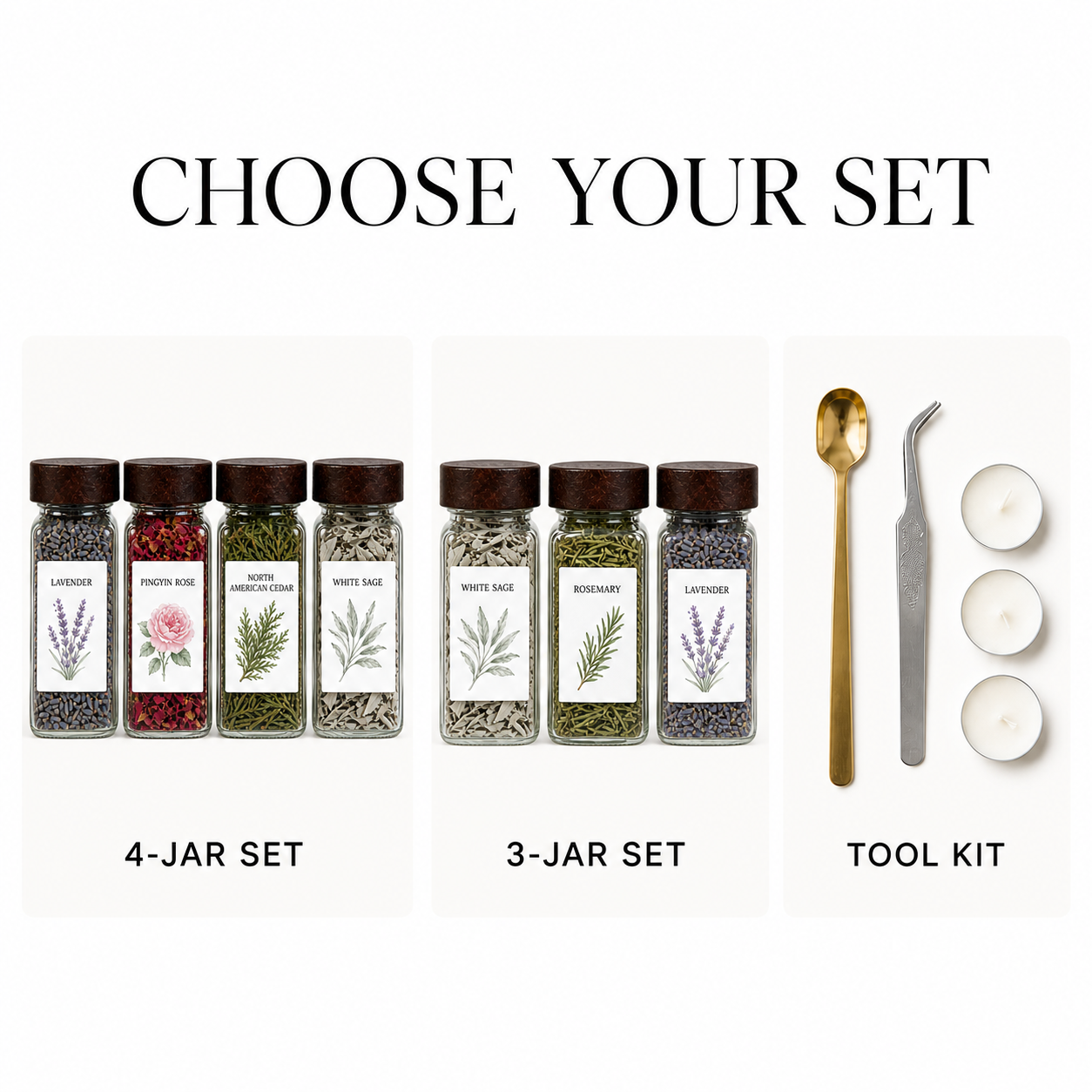 Pocket Forest Botanical Warming Sets – 120 mL Dried Herb Jars