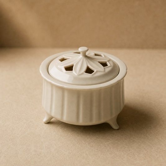 Summer Mountain Cream Ceramic Incense Burner