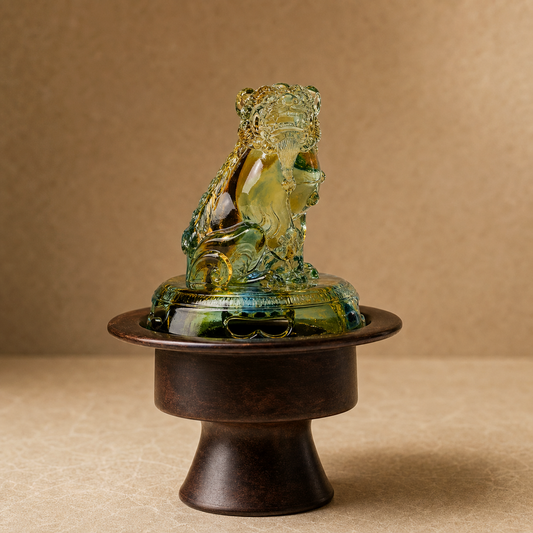 Glass Lion Copper High-Foot Incense Burner