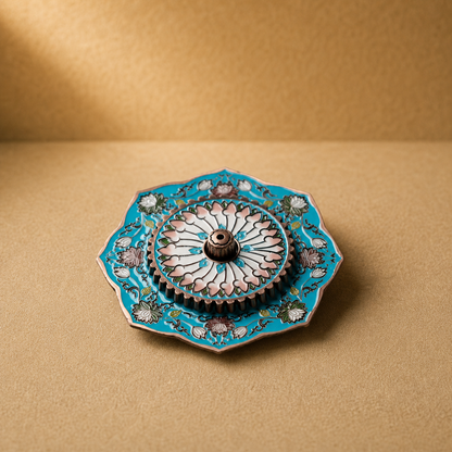 Vintage Enamel Lotus Stick Incense Burner