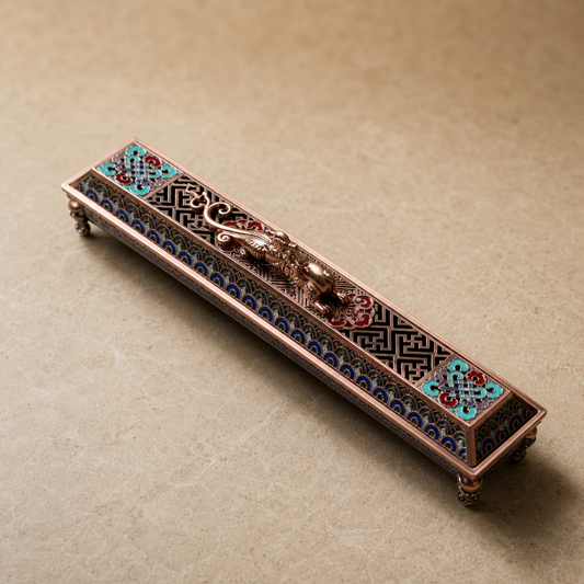 Enamel Dragon Reclining Incense Box