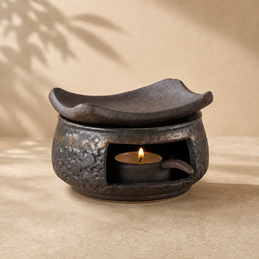 Rough Ceramic Incense Warming Burner Set