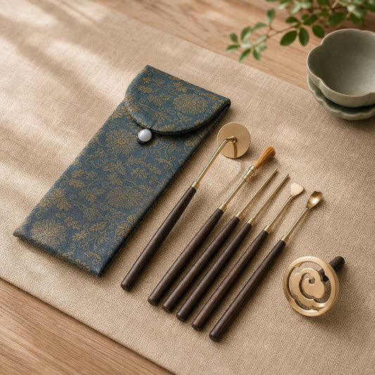 Seven-Piece Incense Seal Tool Set with Storage Pouch