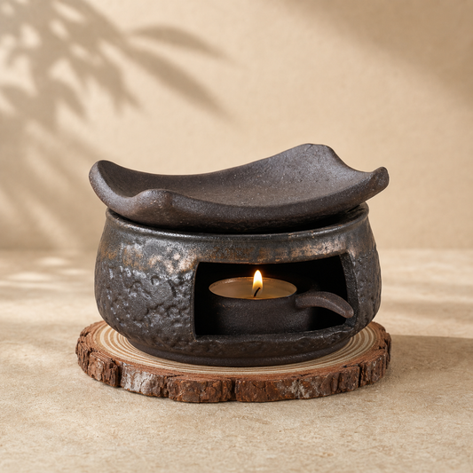 Rough Ceramic Incense Warming Burner Set