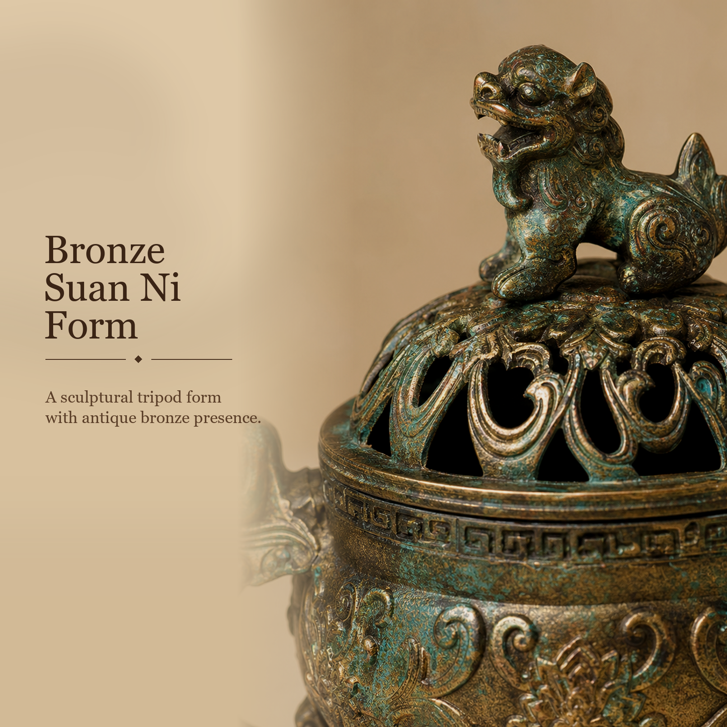 Bronze Tripod Suan Ni Incense Burner