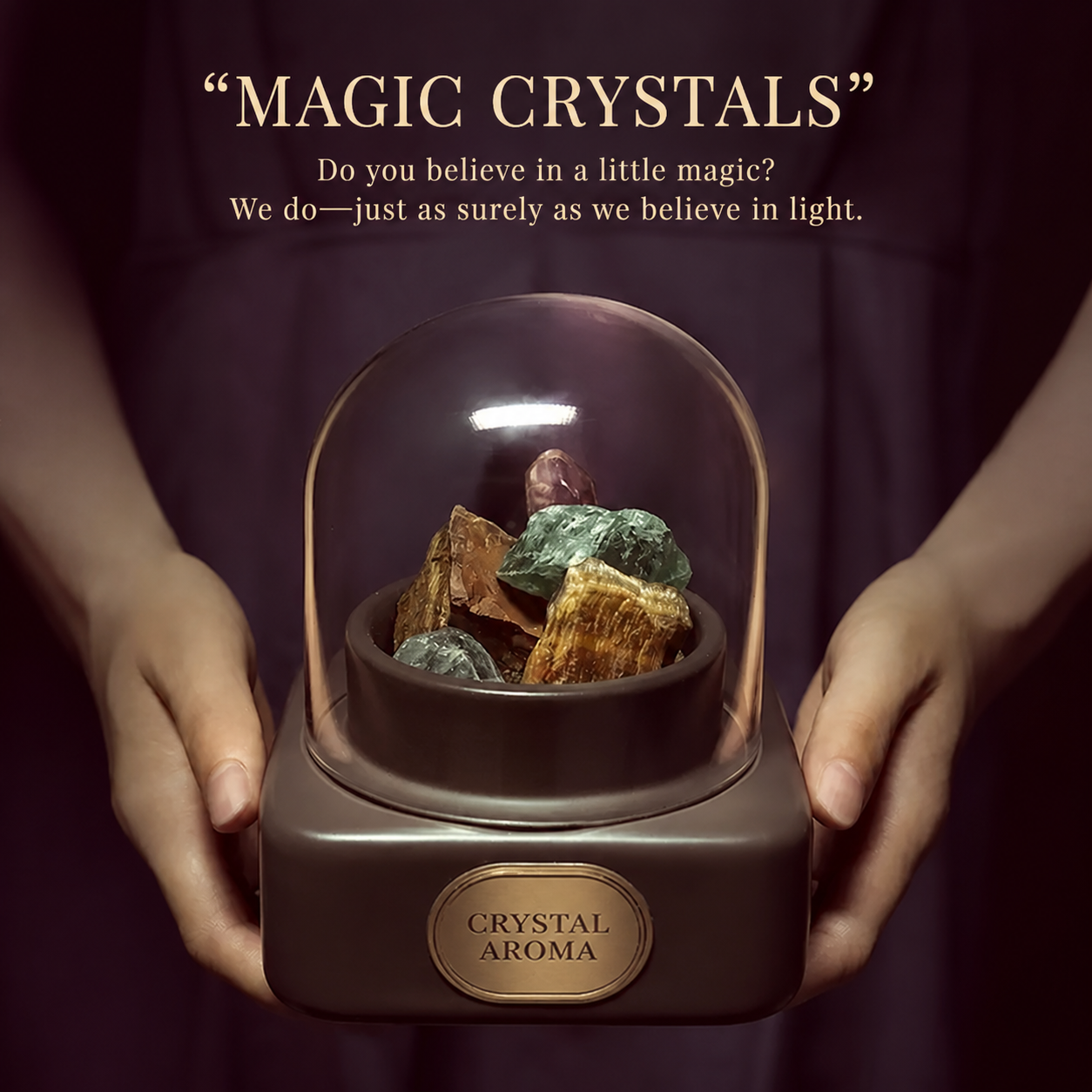 Wild Land Crystal Aroma Gift Set with Glass Dome