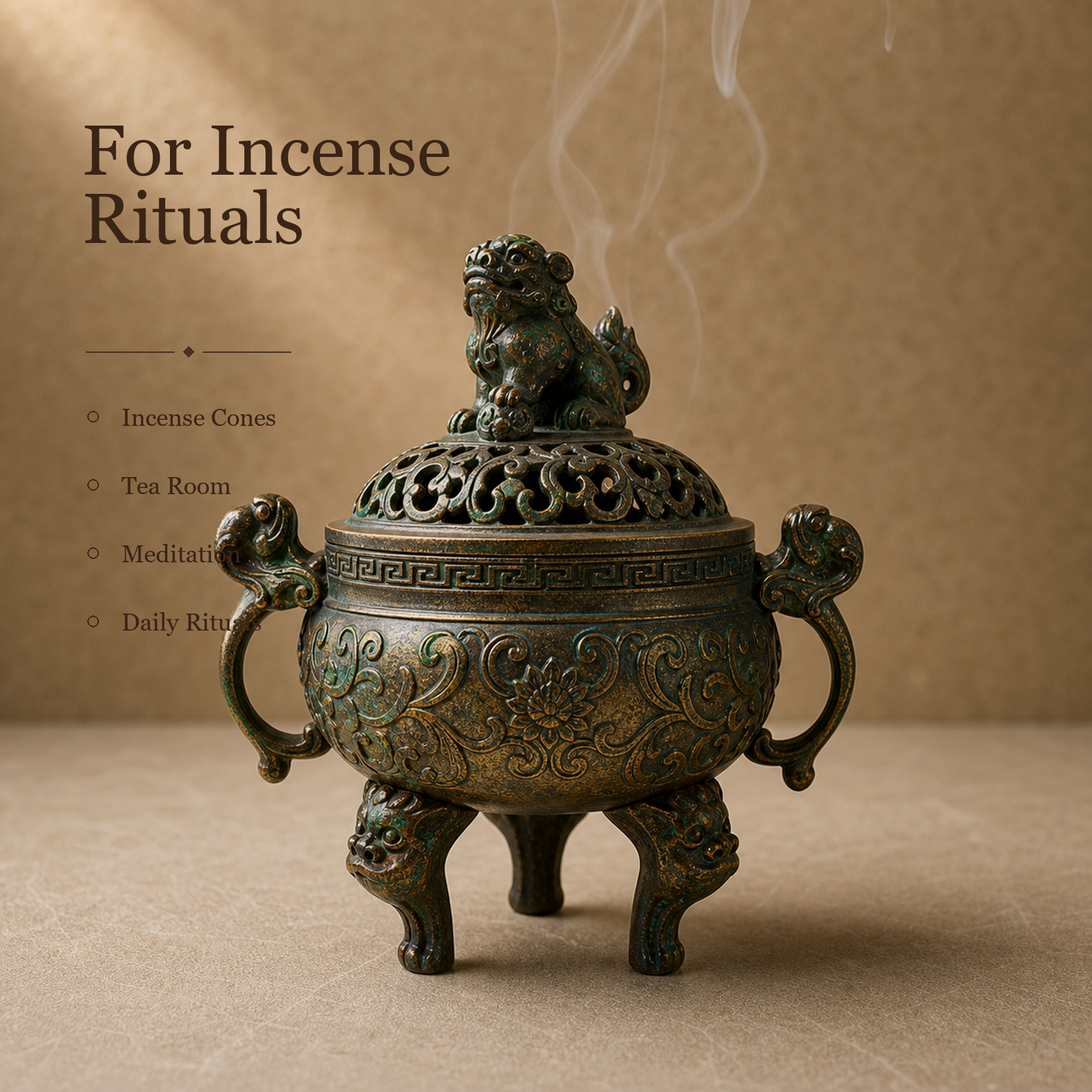 Bronze Tripod Suan Ni Incense Burner