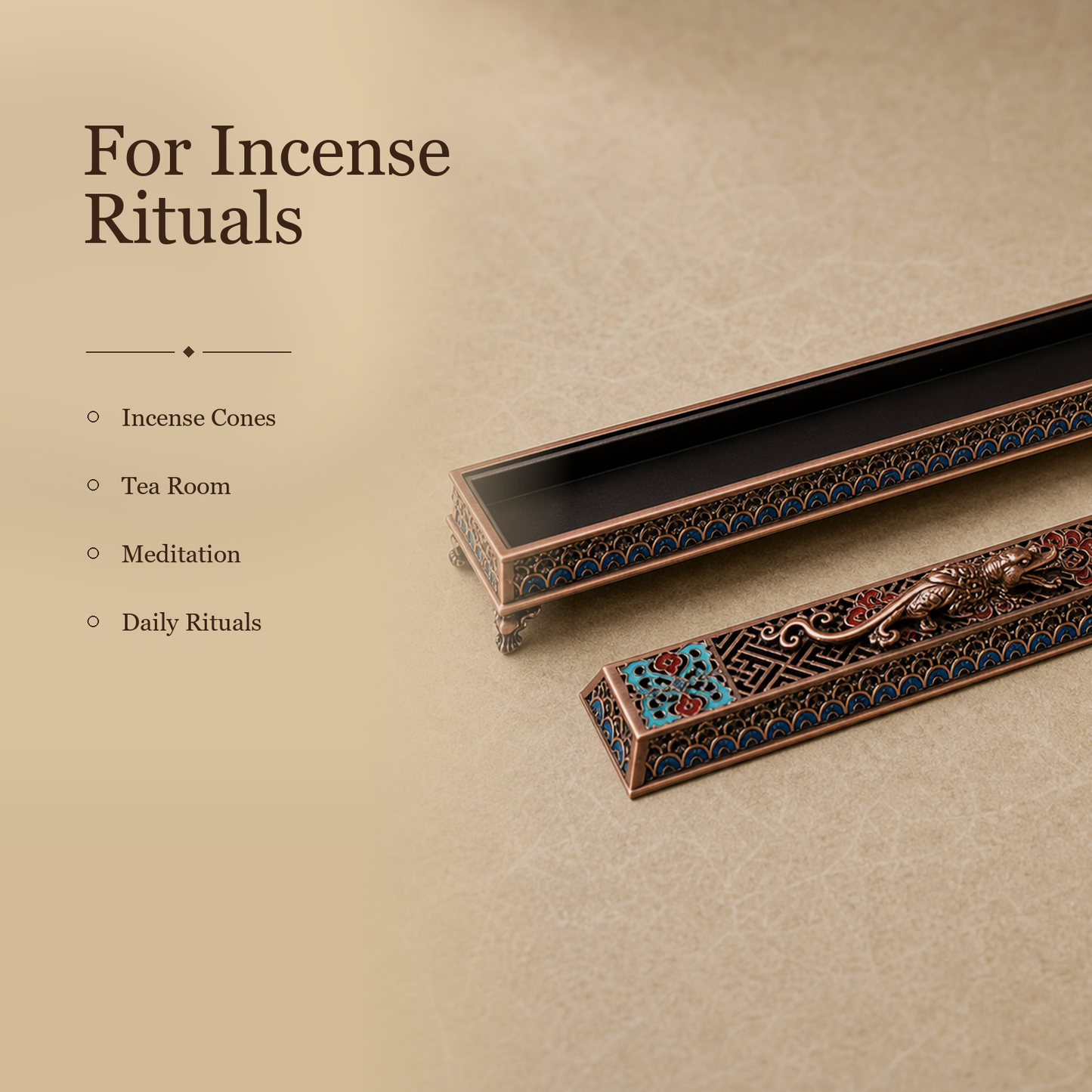 Enamel Dragon Reclining Incense Box