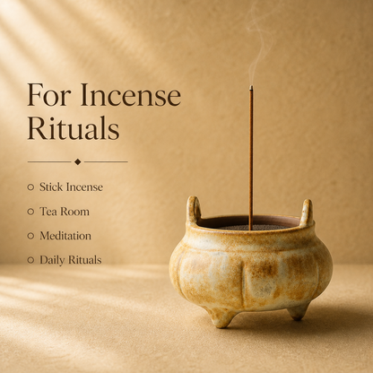 Japanese Rough Pottery Mini Incense Burner