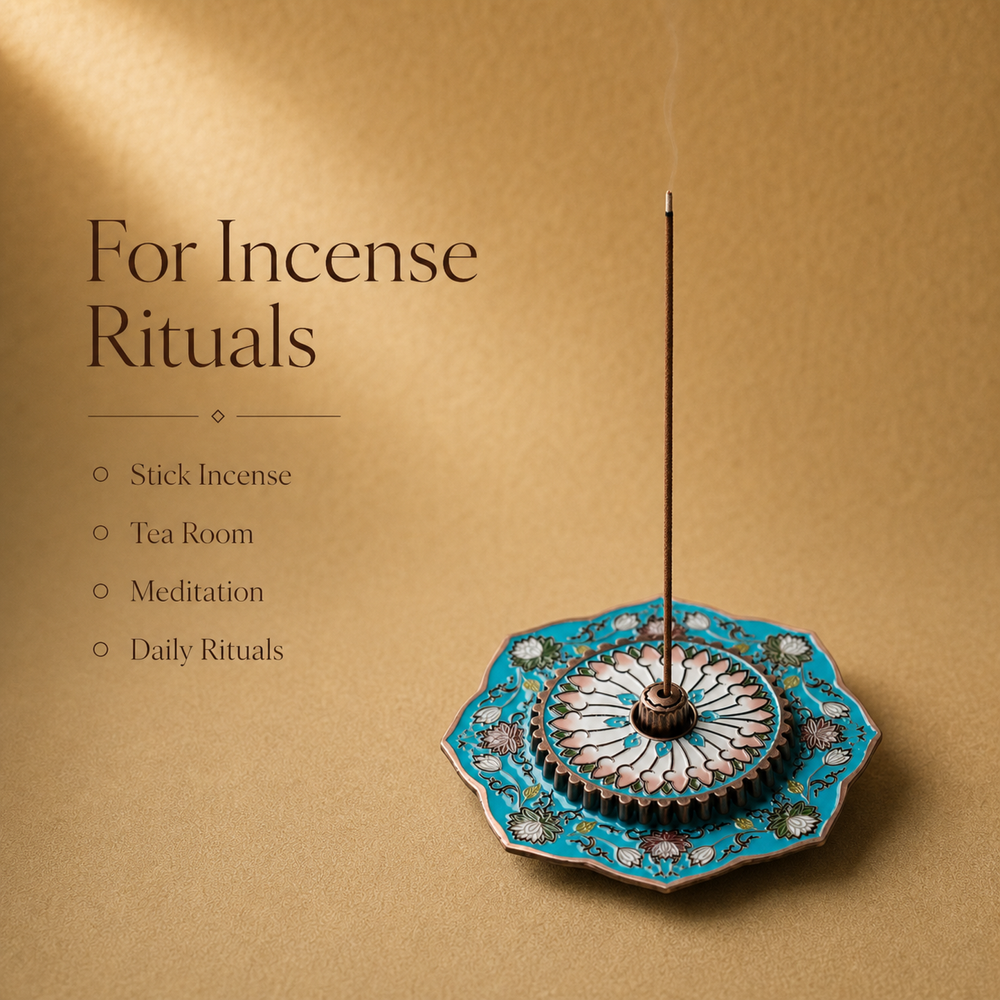 Vintage Enamel Lotus Stick Incense Burner