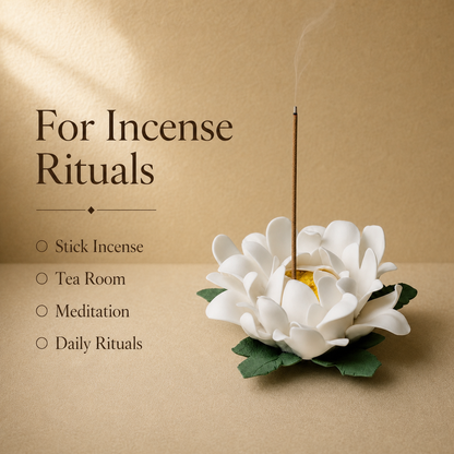 Hand-Pinched Ceramic Lily Stick Incense Holder