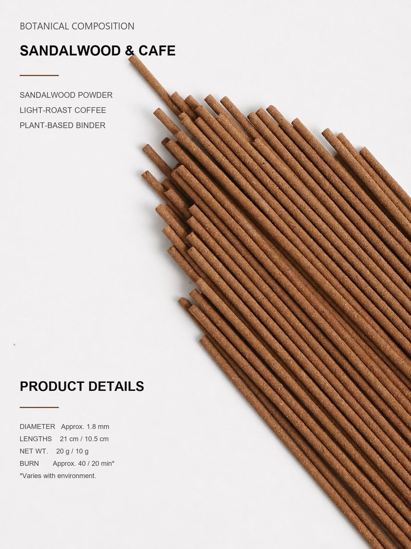 Sandalwood & Cafe Botanical Incense Sticks