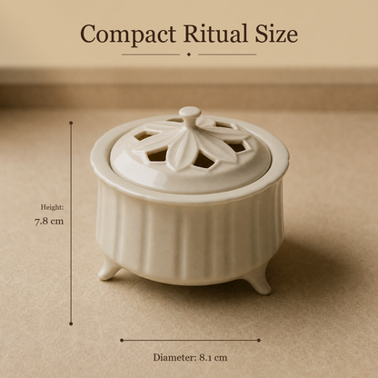Summer Mountain Cream Ceramic Incense Burner