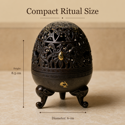 Egg-Shell Openwork Copper Incense Burner