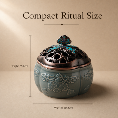 Enamel Lotus Plate Incense Burner