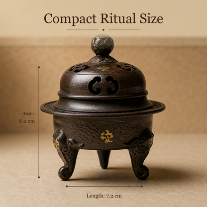 Antique Elephant-Foot Copper Incense Burner