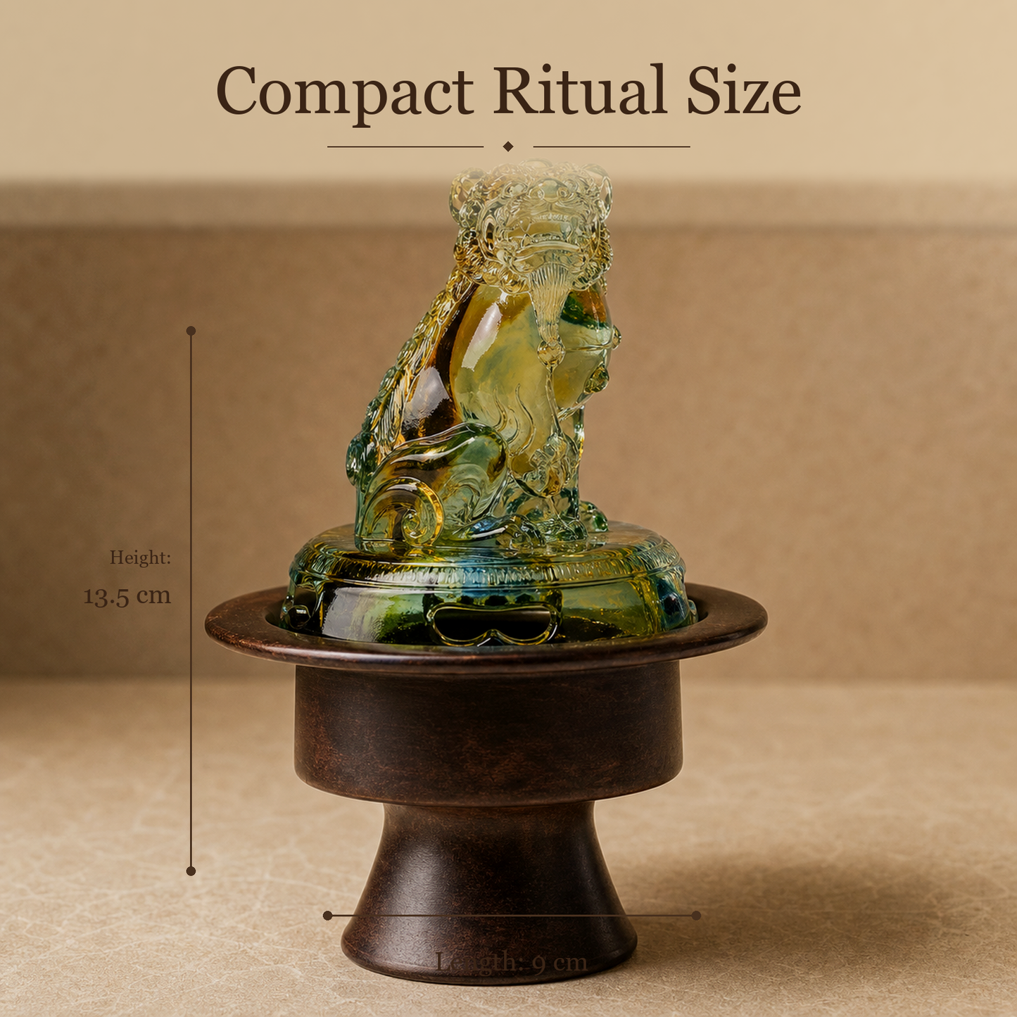 Glass Lion Copper High-Foot Incense Burner