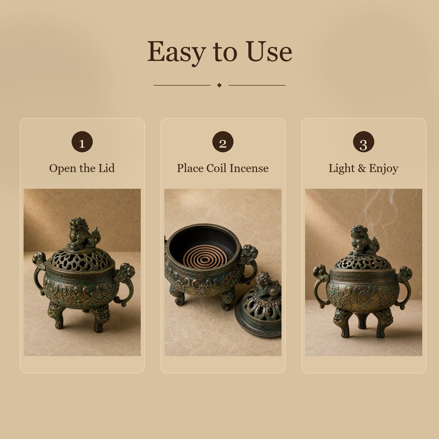 Bronze Tripod Suan Ni Incense Burner