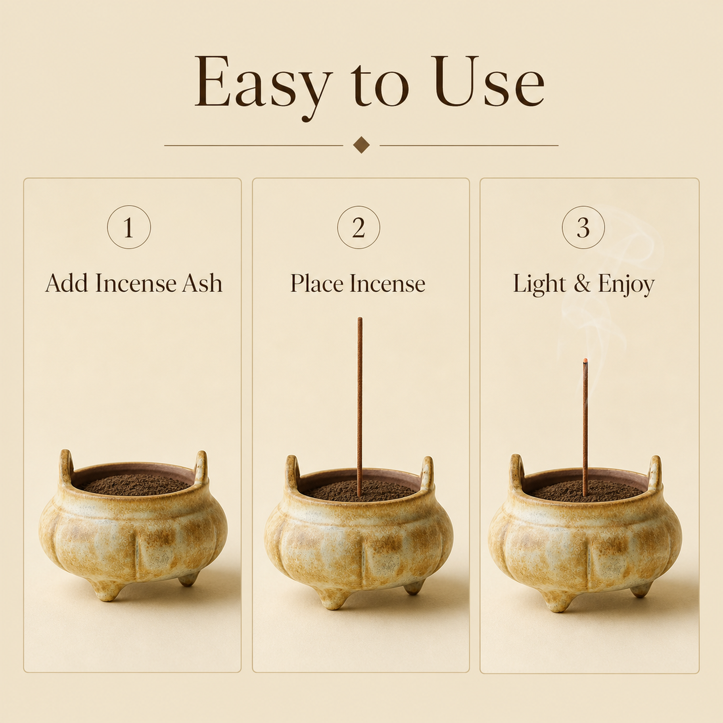 Japanese Rough Pottery Mini Incense Burner