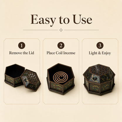 Ruyi Hexagonal Incense Burner