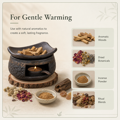 Rough Ceramic Incense Warming Burner Set
