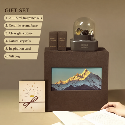 Wild Land Crystal Aroma Gift Set with Glass Dome