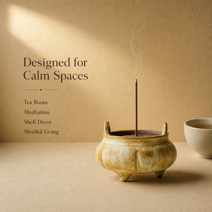 Japanese Rough Pottery Mini Incense Burner
