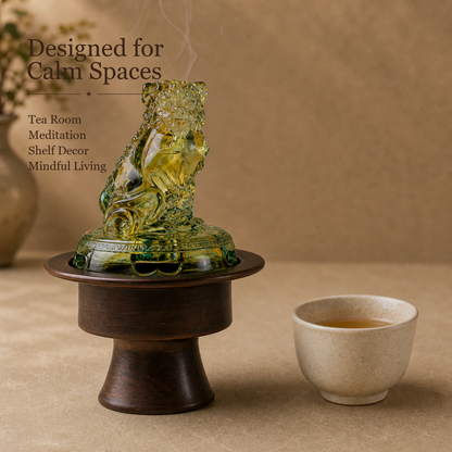 Glass Lion Copper High-Foot Incense Burner