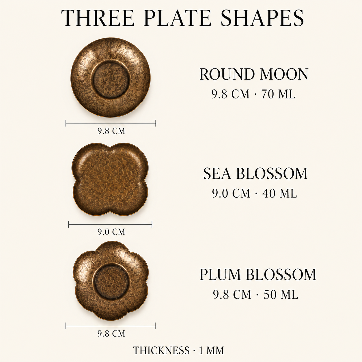 Hand-Hammered Brass Dry-Warming Plate & Ceramic Tealight Burner
