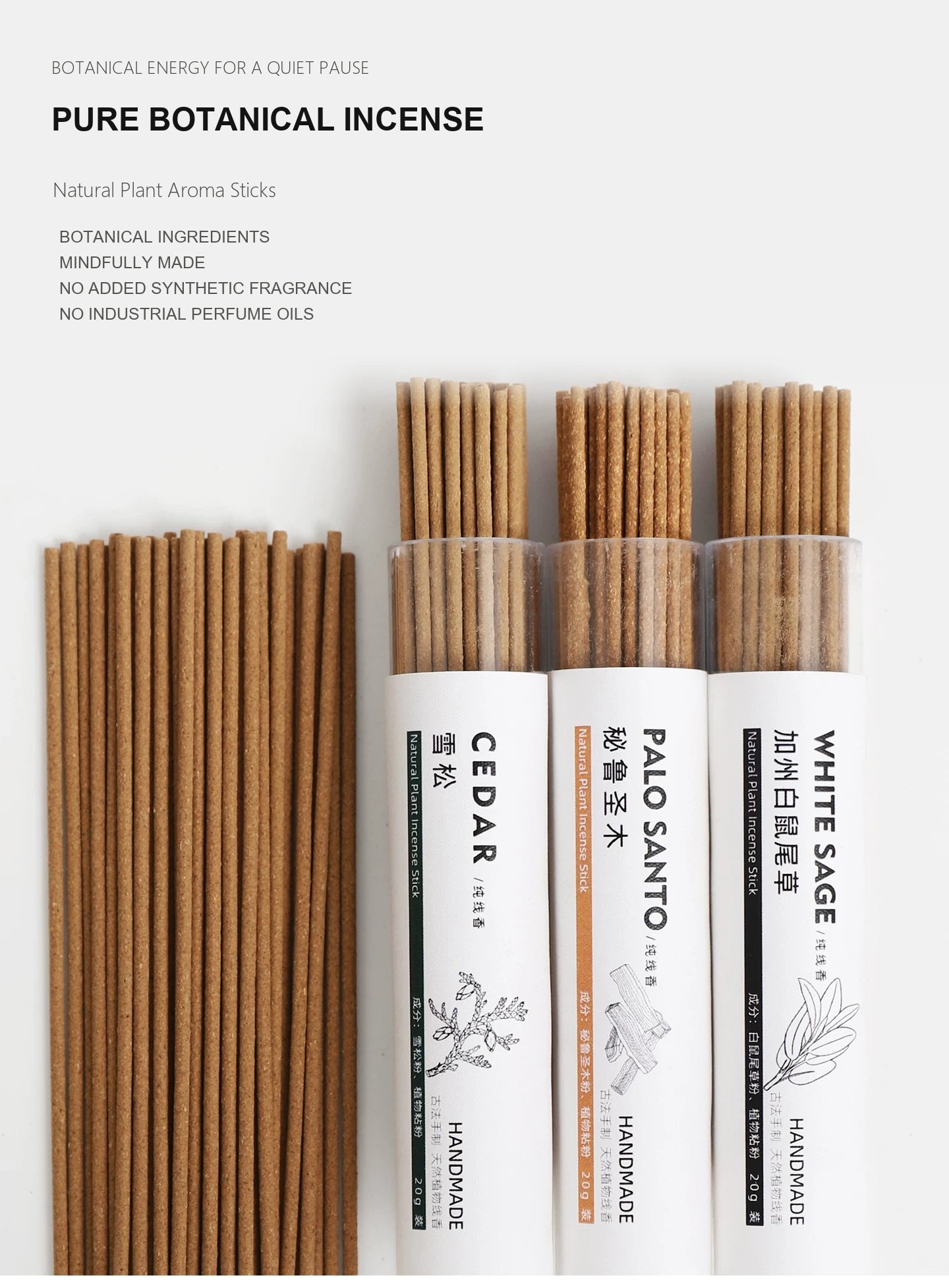 Natural Wood Botanical Incense Sticks