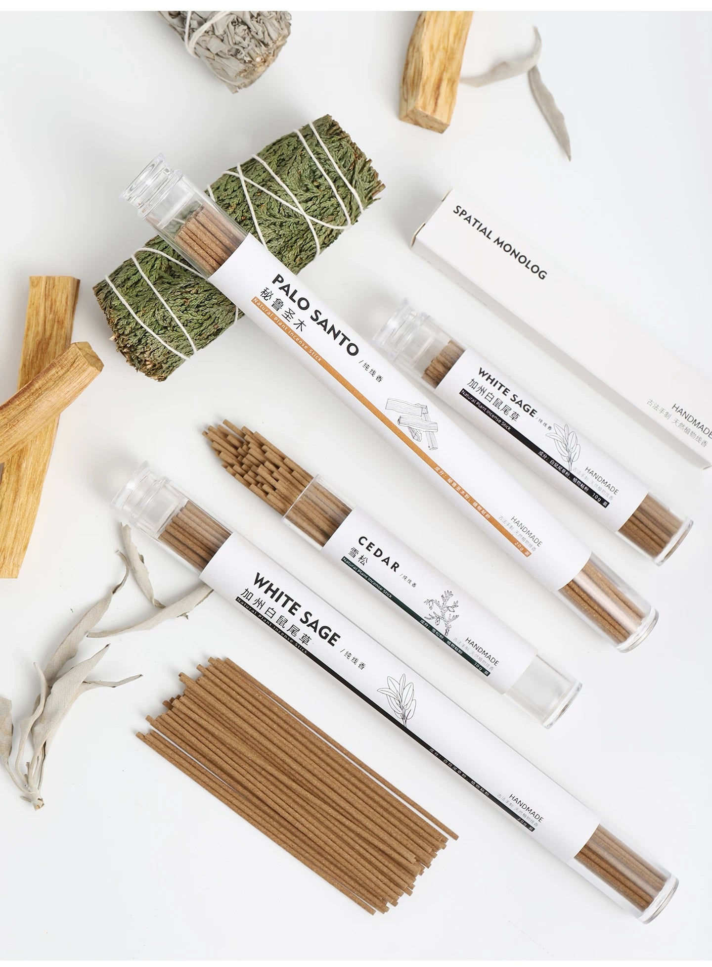 Natural Wood Botanical Incense Sticks