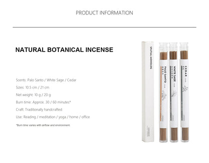 Natural Wood Botanical Incense Sticks