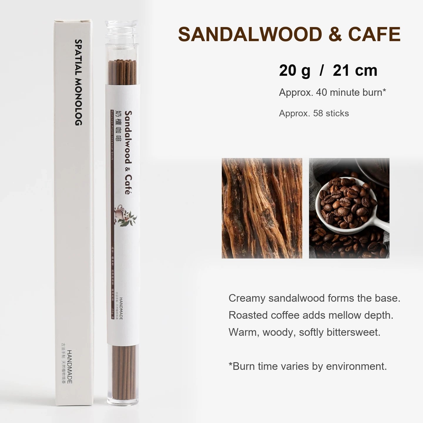 Sandalwood & Cafe Botanical Incense Sticks