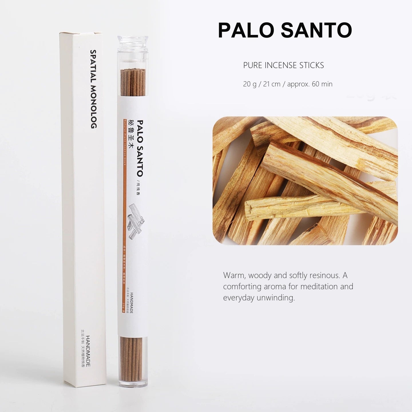 Natural Wood Botanical Incense Sticks