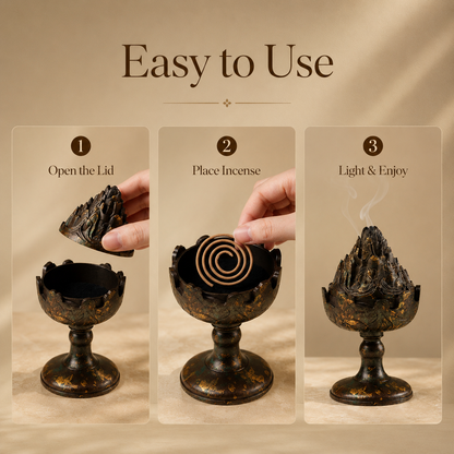 Gilded Boshan Incense Burner