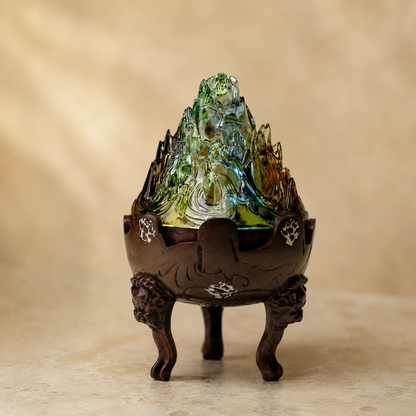 Iridescent Glass Boshan Incense Burner