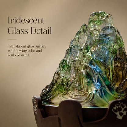 Iridescent Glass Boshan Incense Burner