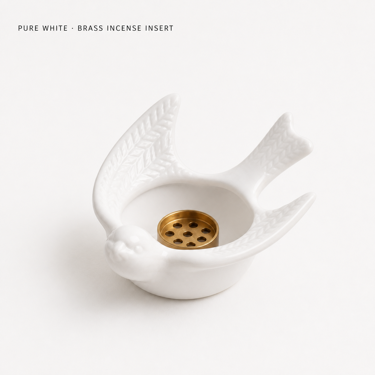 Ceramic Swallow Incense & Tealight Holder