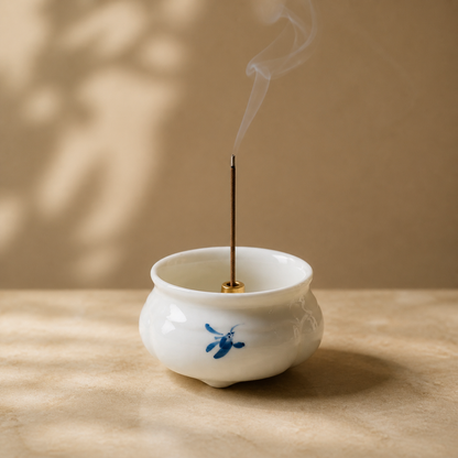 Blue Orchid Ceramic Incense Burner