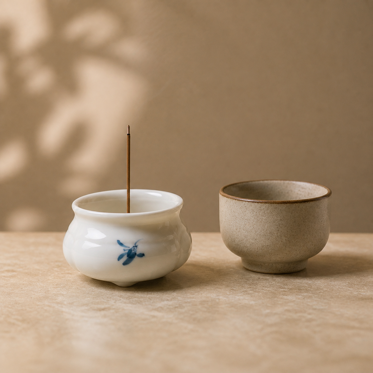 Blue Orchid Ceramic Incense Burner