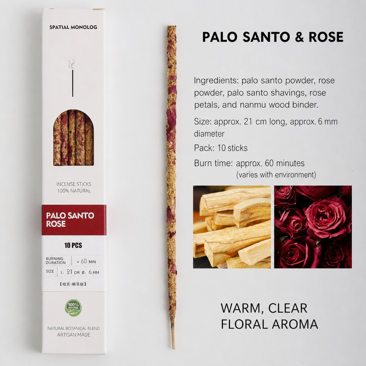 Hand-Rolled Botanical Incense Sticks