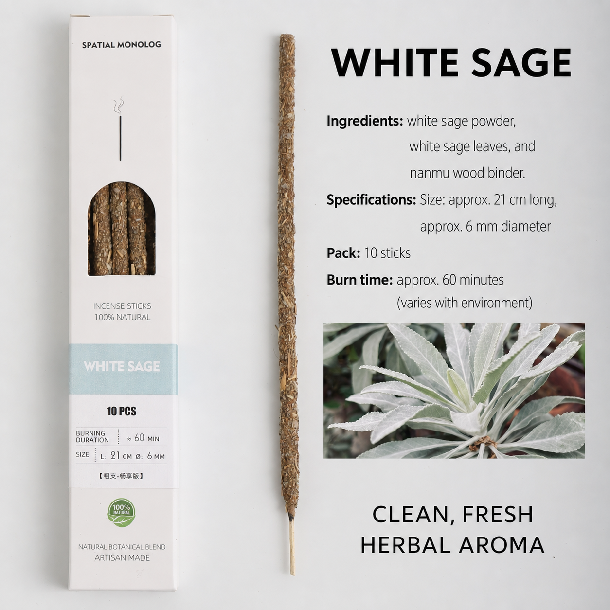 Hand-Rolled Botanical Incense Sticks