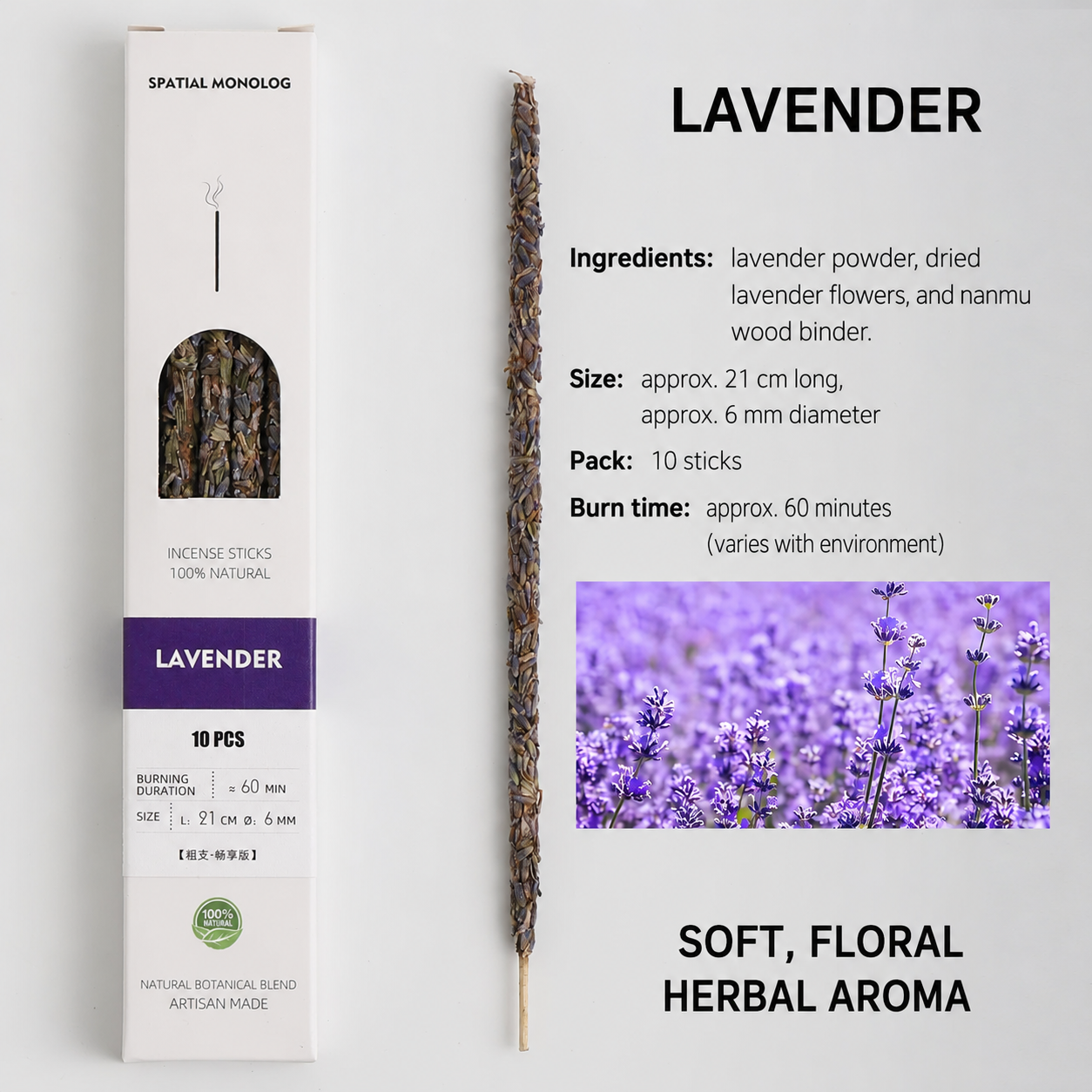 Hand-Rolled Botanical Incense Sticks